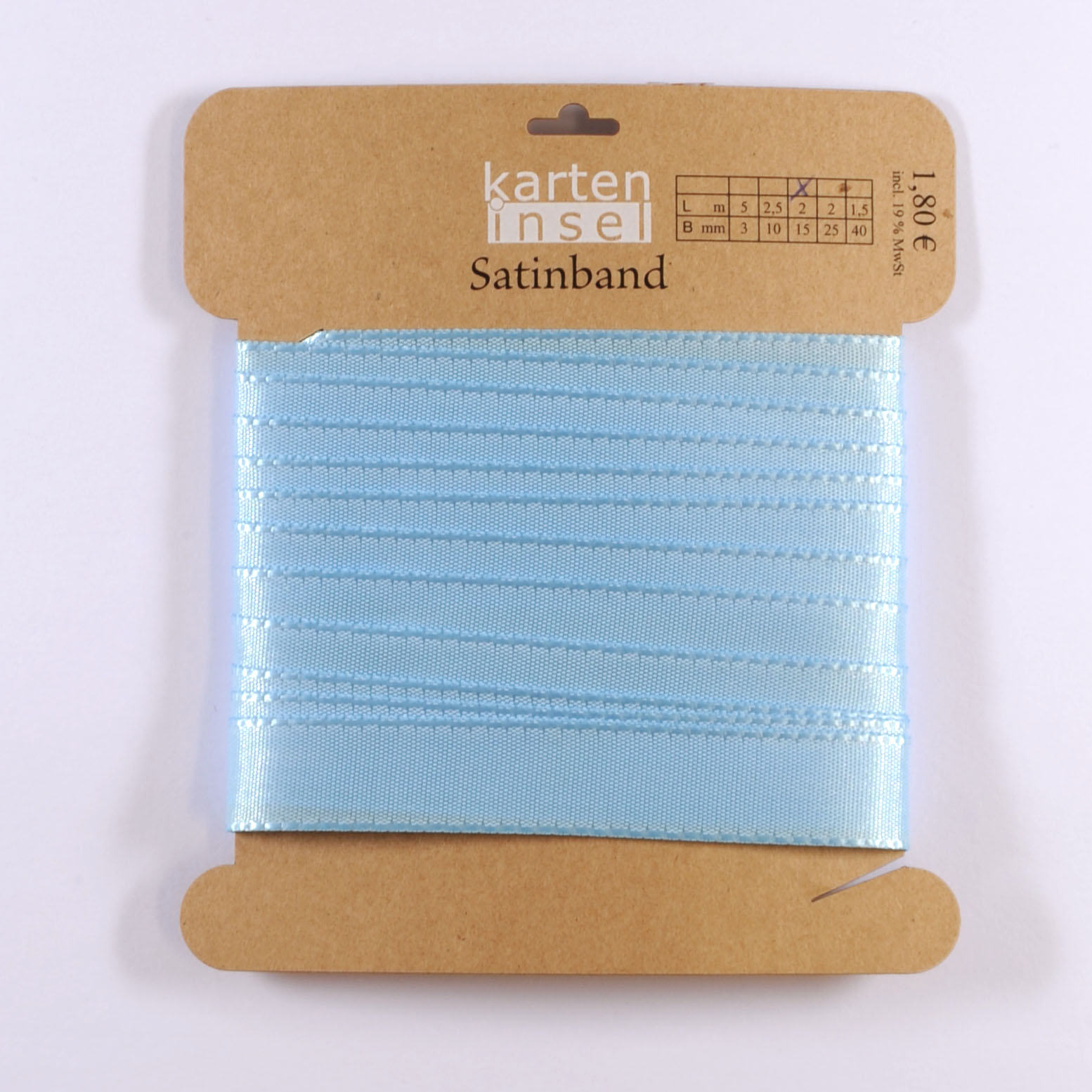 Satinband hellblau - 15 mm - 2 m