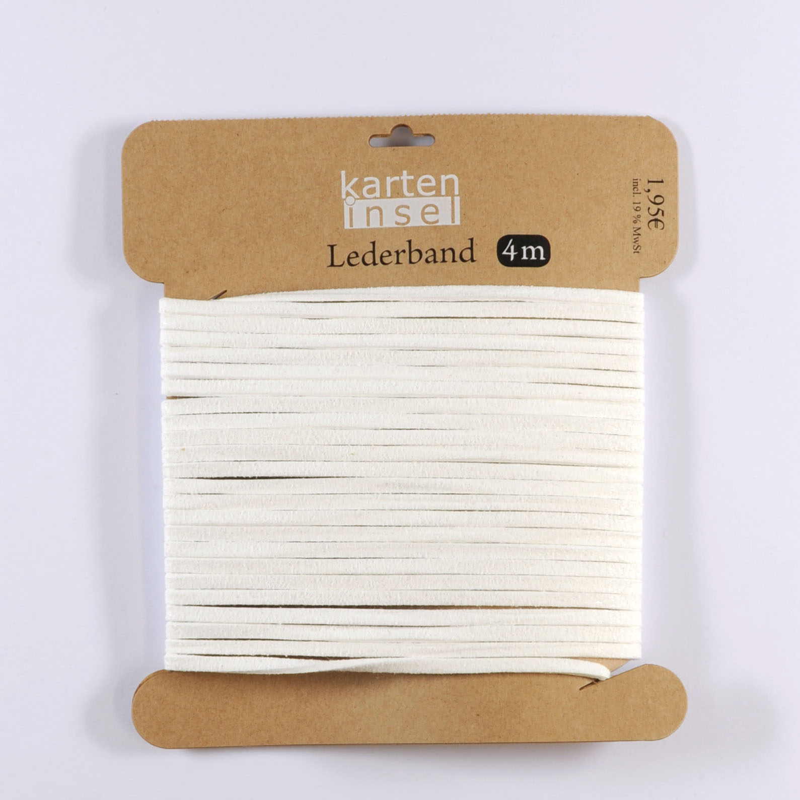 Lederband weiß - 4 m