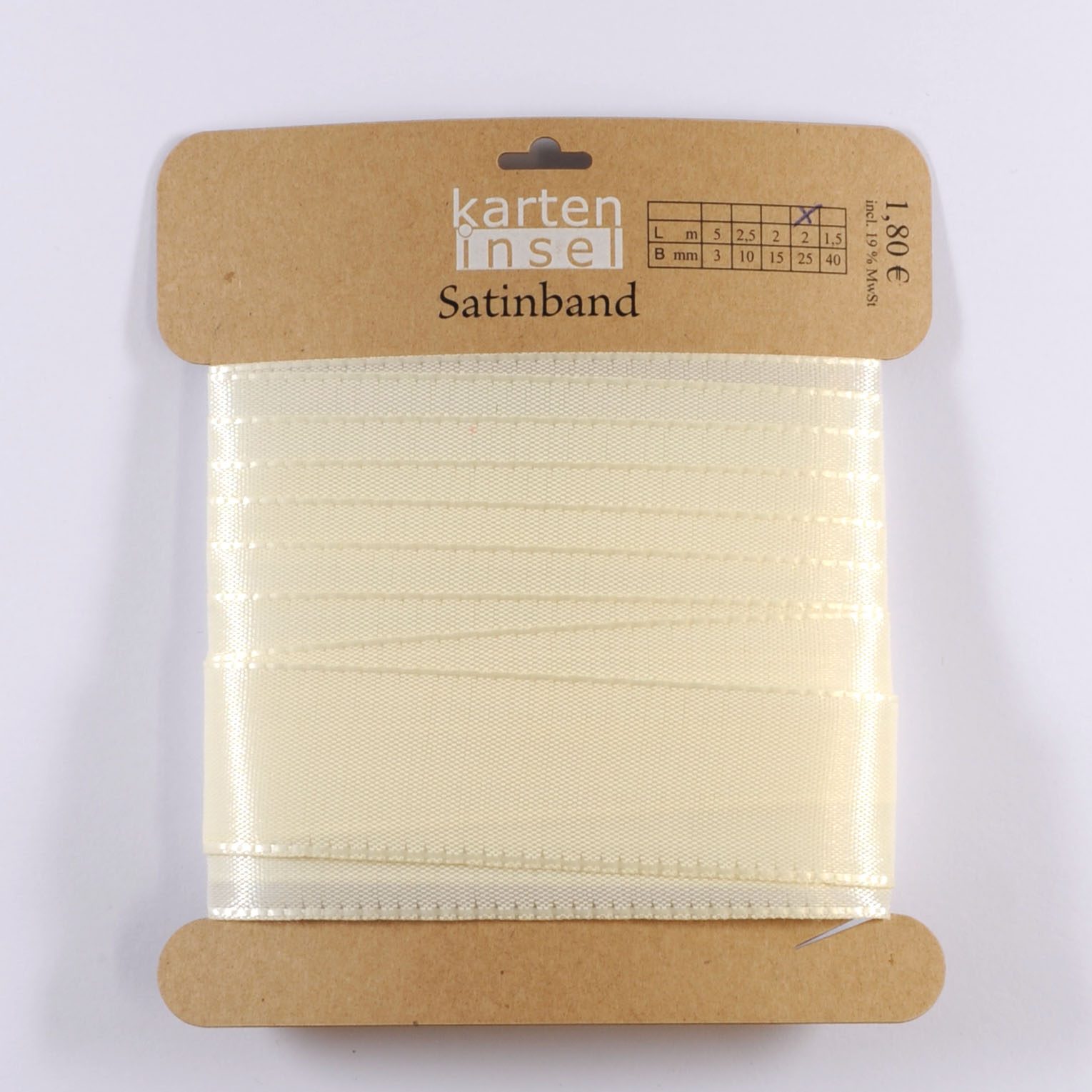 Satinband creme - 25 mm - 2 m