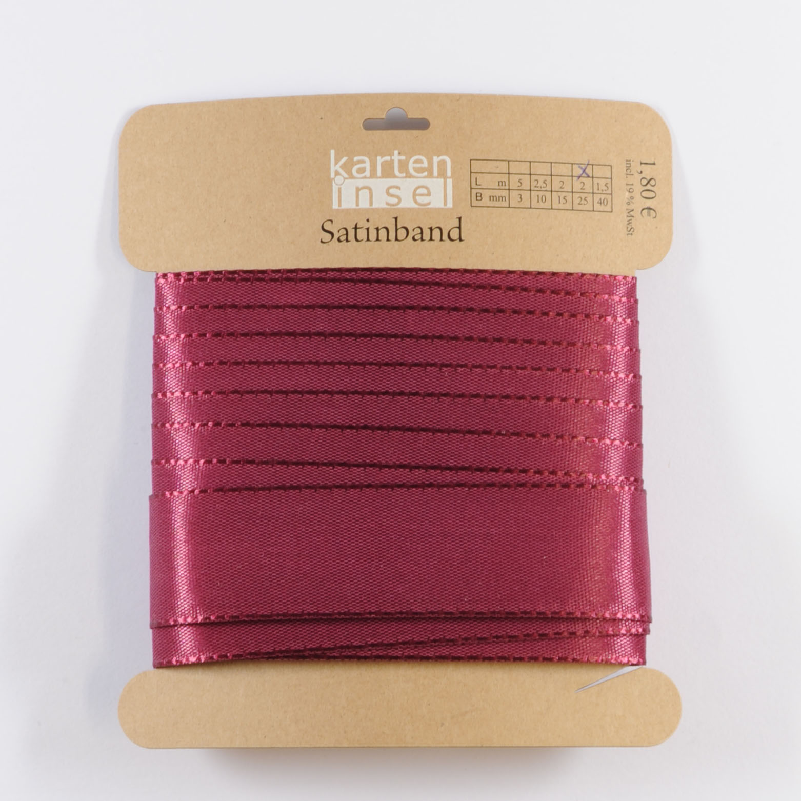Satinband bordeaux - 25 mm - 2 m