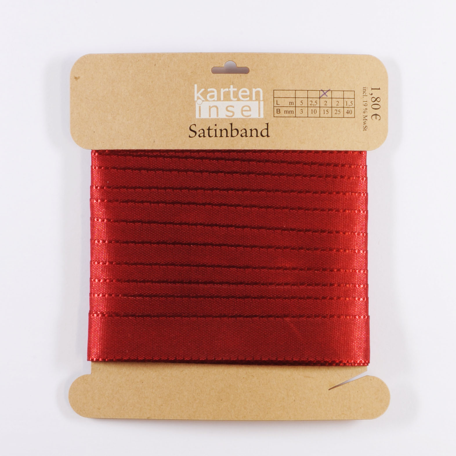 Satinband weinrot - 15 mm - 2 m Satinband weinrot - 15 mm - 2 m