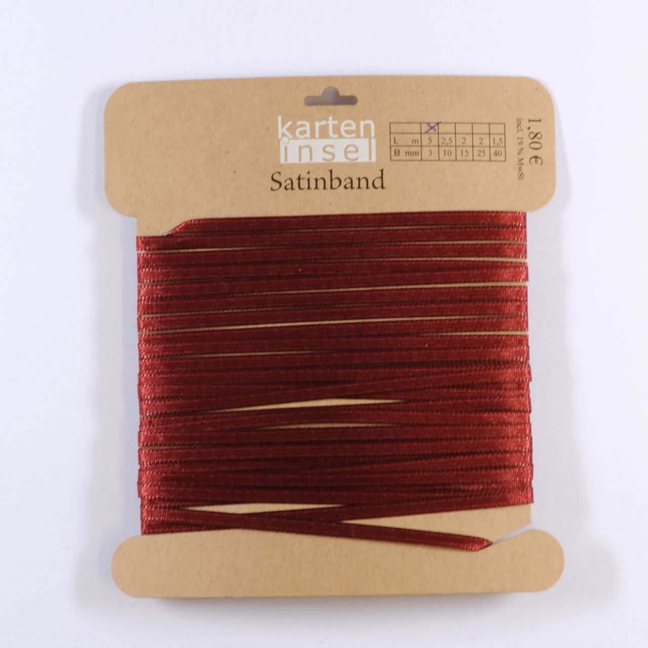 Satinband bordeaux - 3 mm - 5 m