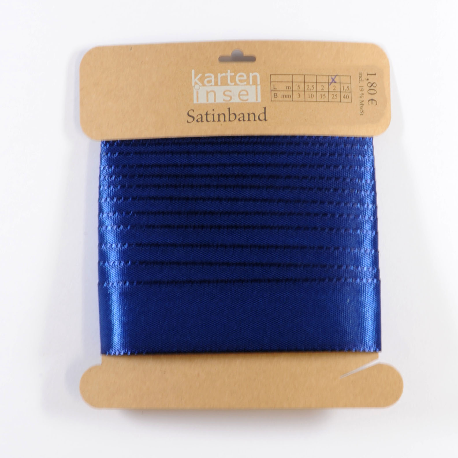 Satinband dunkelblau - 25 mm - 2 m