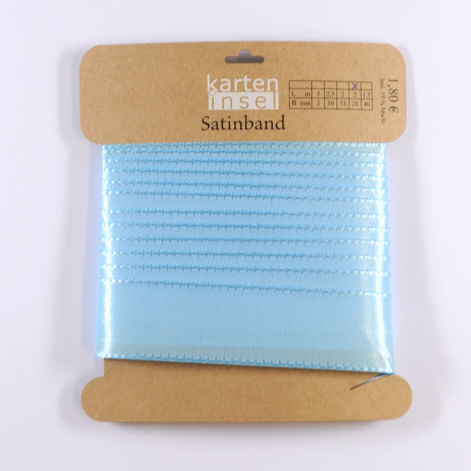 Satinband hellbalu - 25 mm - 2 m