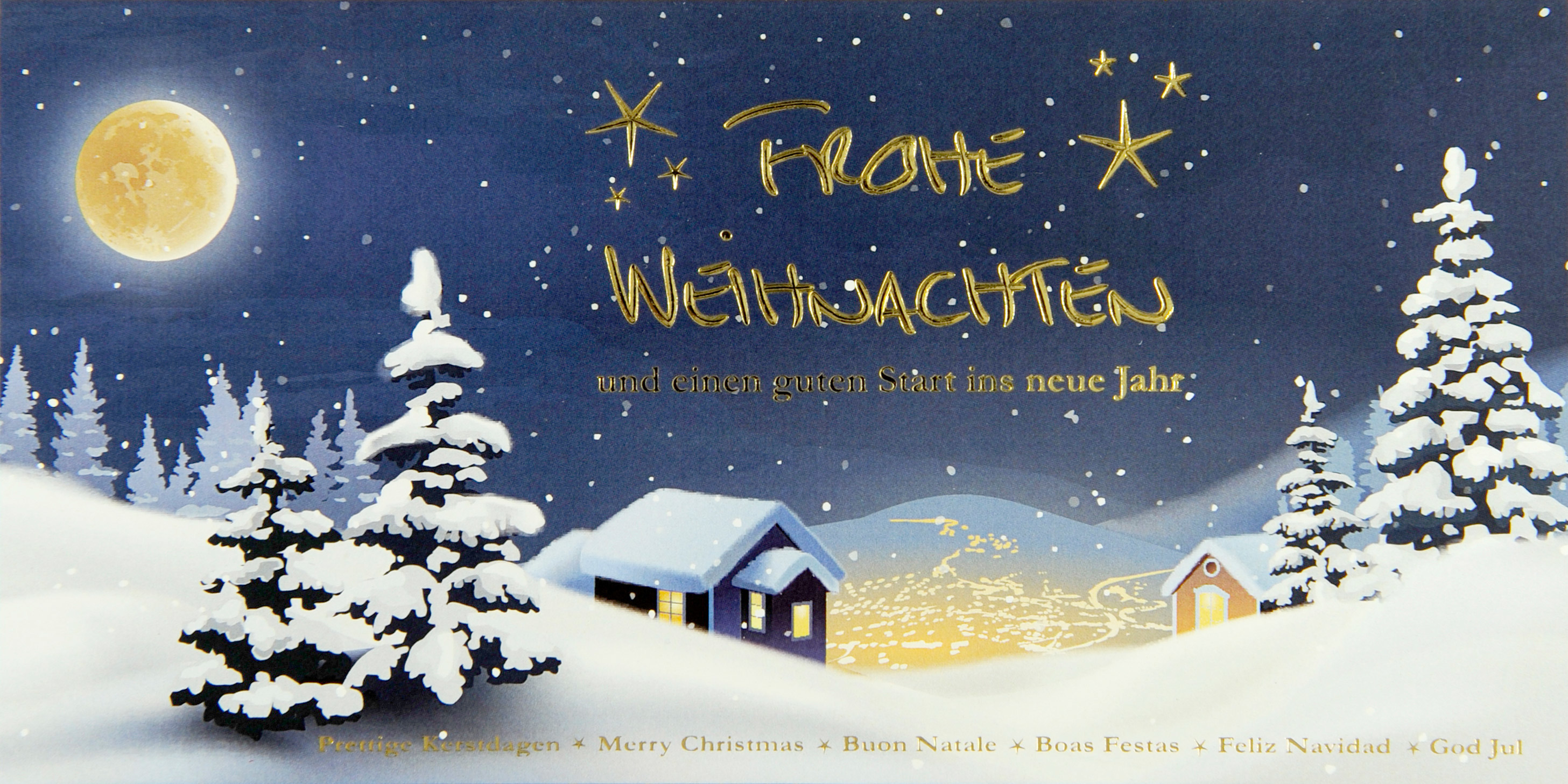 Weihnachtskarte mit Landschaft Karteninsel