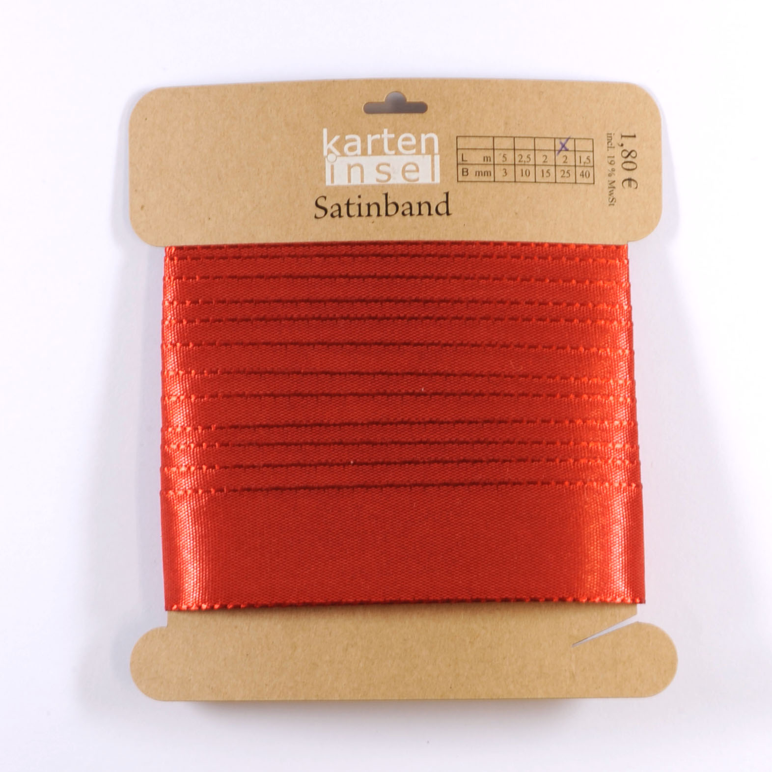 Satinband rot - 25 mm - 2 m Satinband rot - 25 mm - 2 m