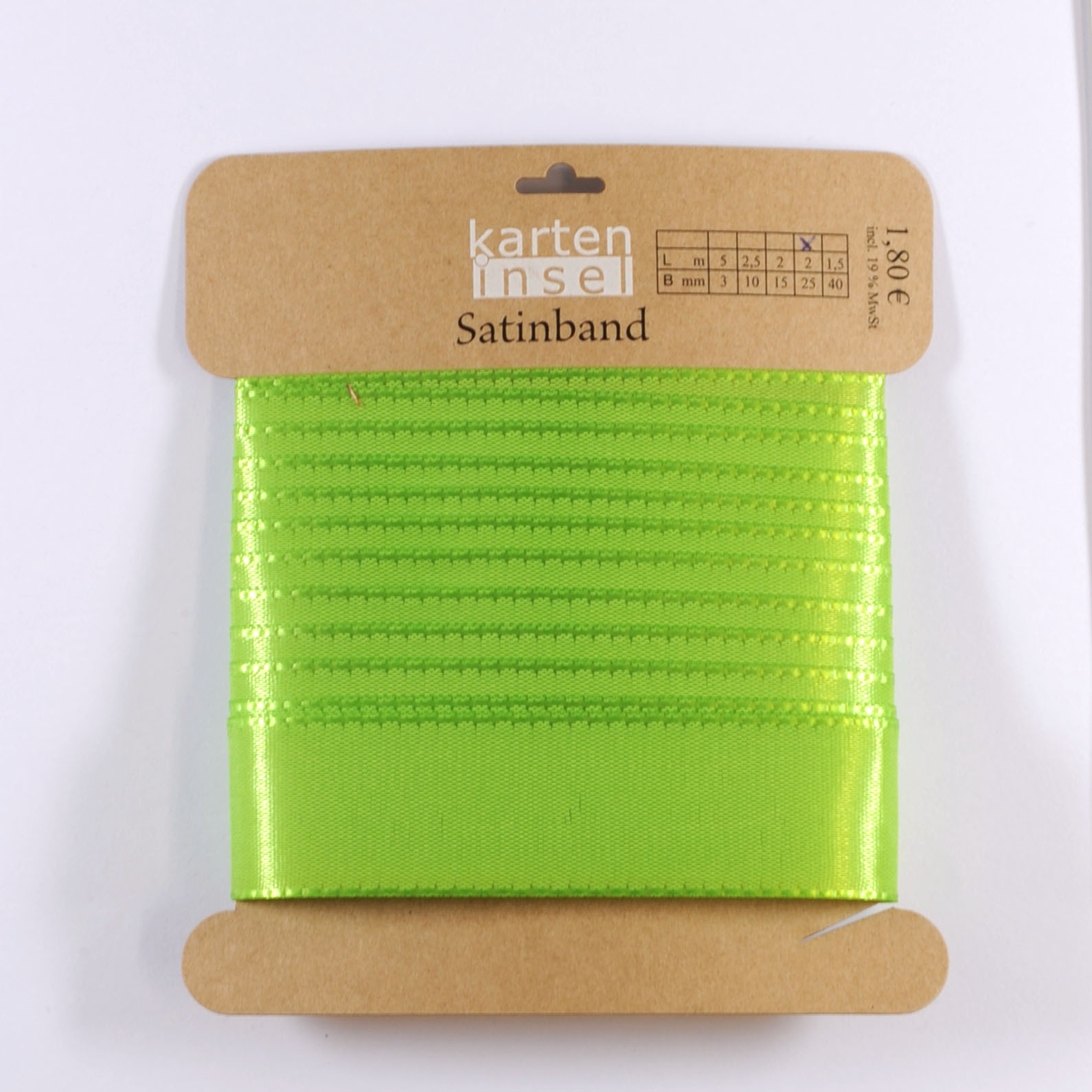 Satinband grün - 25 mm - 2 m Satinband grün - 25 mm - 2 m