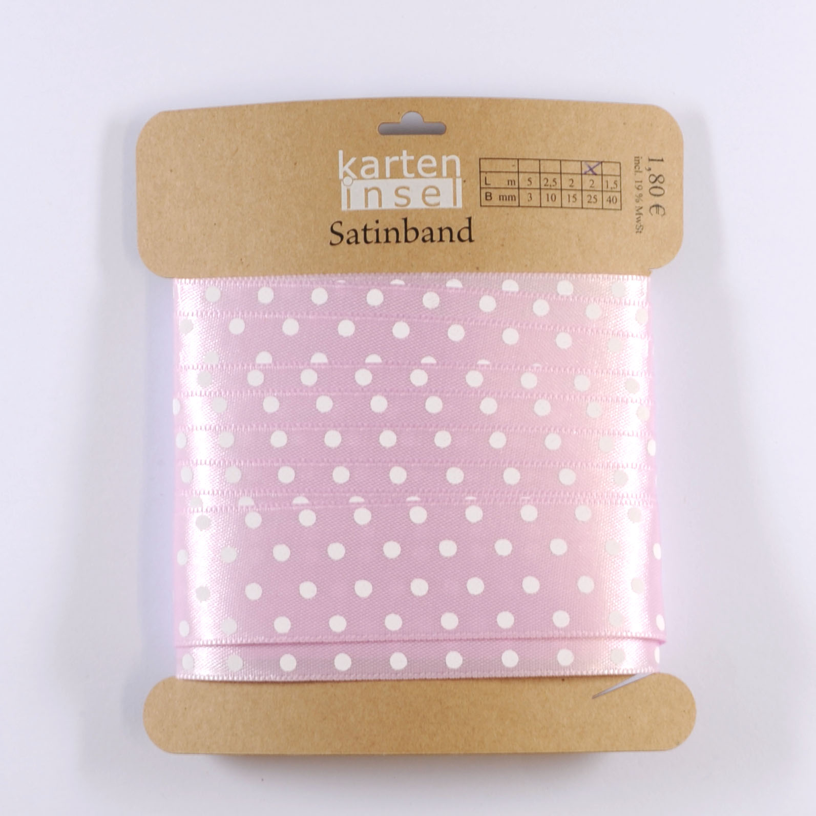 Satinband rosa - 25 mm - 2 m