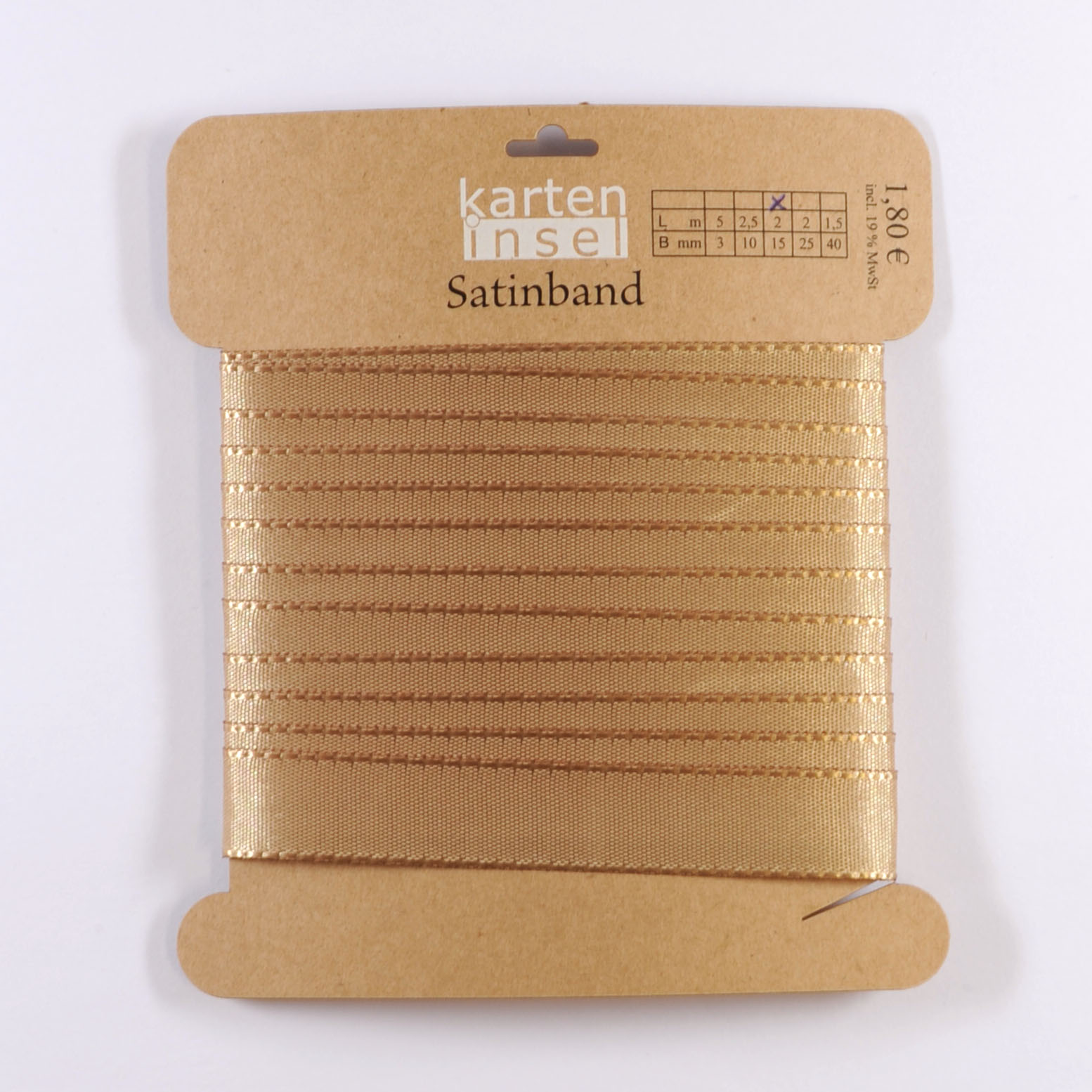 Satinband gold - 15 mm - 2 m